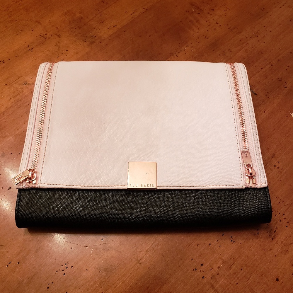 Ted Baker Sala Cross Hatch Clutch Bag Pink/Black